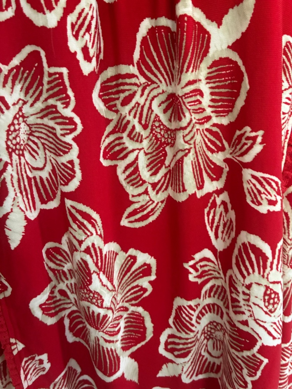 NWT Nautica Jeans Red and White Floral Top Size L - Picture 7 of 10